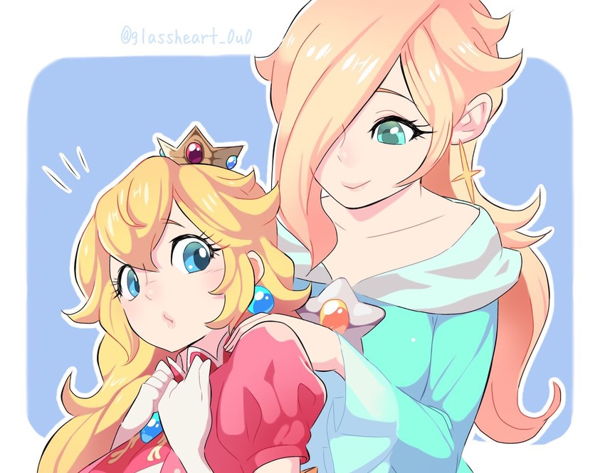 princess peach and rosalina (mario and 1 more) drawn by hoshikuzu_pan