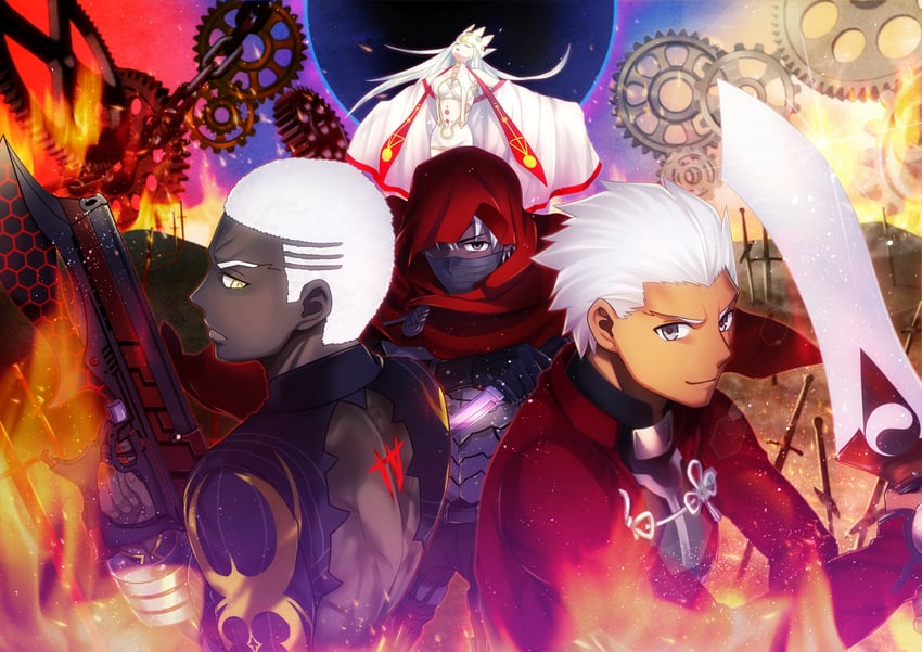 archer, emiya kiritsugu, irisviel von einzbern, and emiya alter (fate and 2 more) drawn by hisohiso_(altoblue)