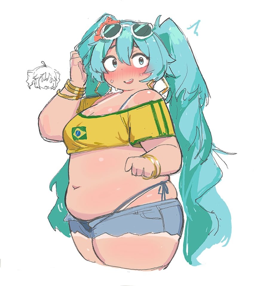 hatsune miku, kasane teto, and brazilian miku (vocaloid and 1 more) drawn by nimo_(b45ui)
