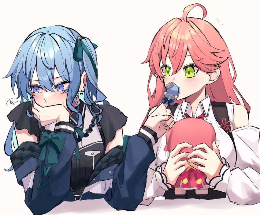 hoshimachi suisei and sakura miko (hololive) drawn by a-rufu