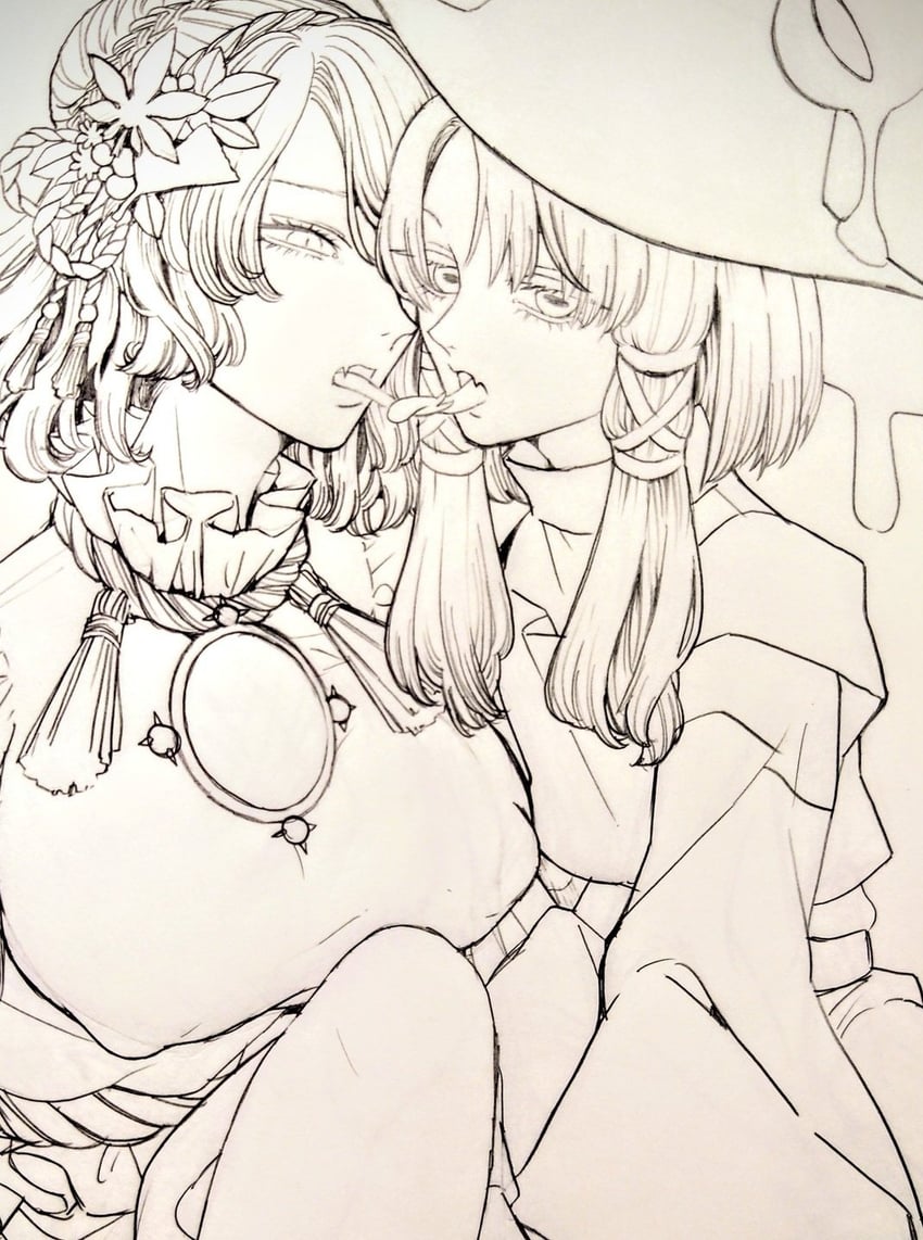 moriya suwako and yasaka kanako (touhou) drawn by whoru