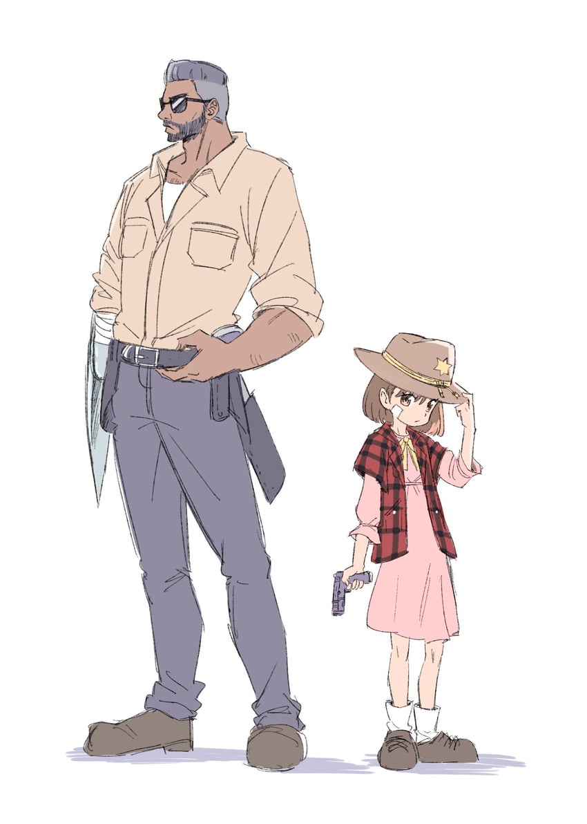 barret wallace and marlene wallace (final fantasy and 2 more) drawn by bervens12