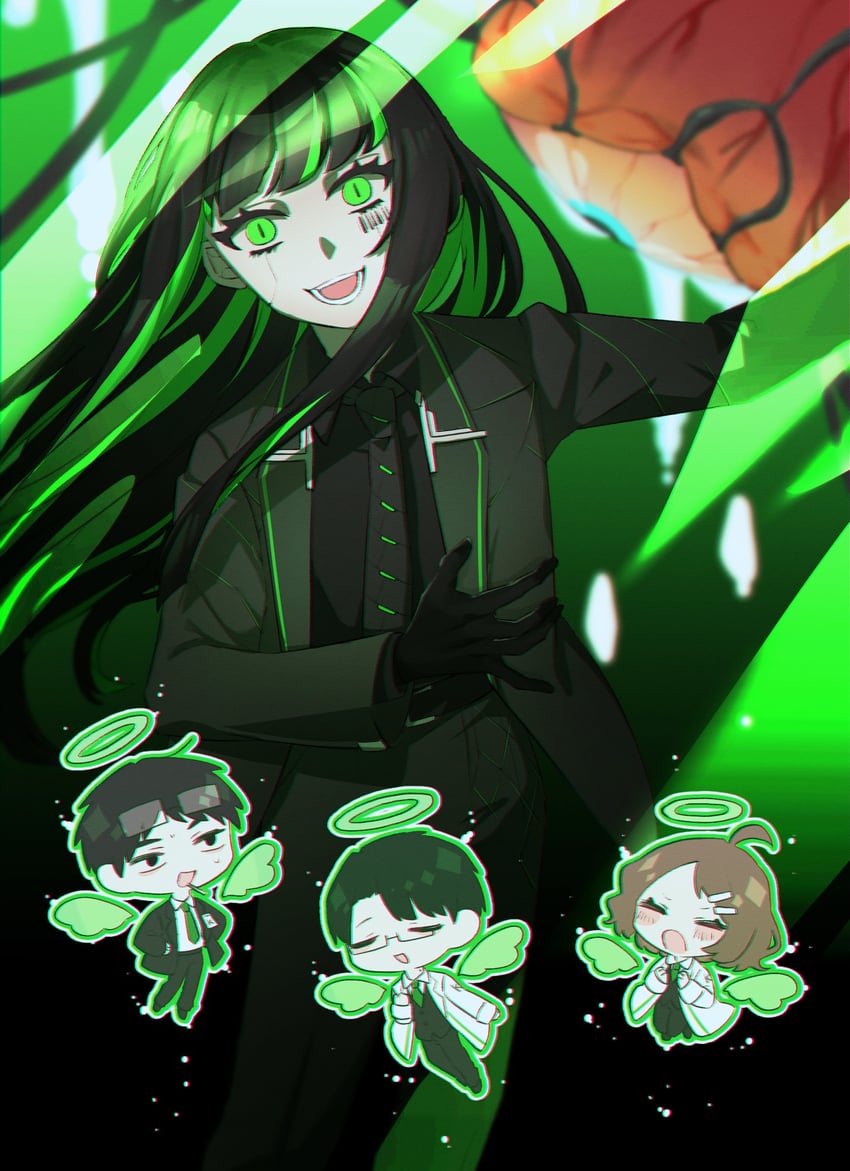 dongrang, alfonso, samjo, shrenne, and the tearful thing (project moon and 1 more) drawn by yue_doux