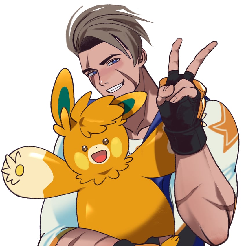 luke sullivan and pawmot (pokemon and 2 more) drawn by hexermer
