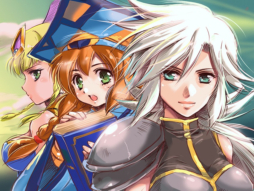 sefia, elimo, and ronel (brave frontier) drawn by pana_(1122)