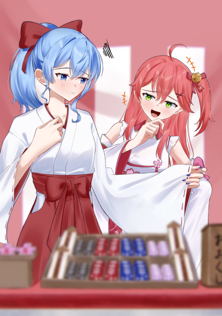hoshimachi suisei and sakura miko (hololive) drawn by azumi_illust