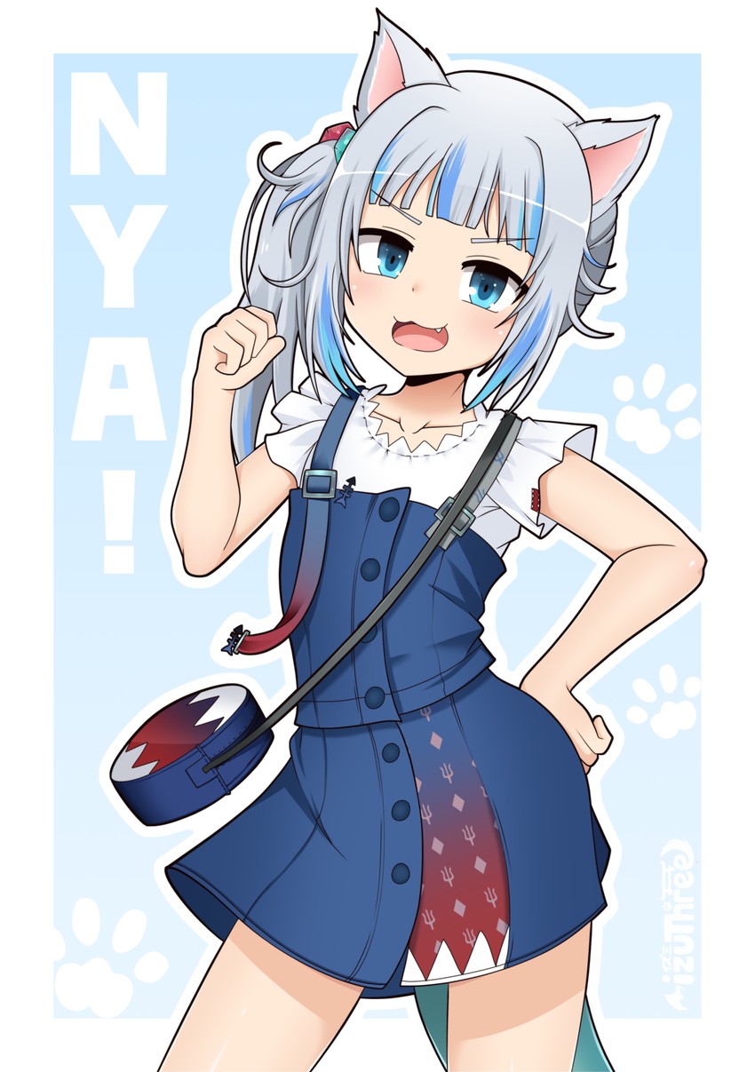 gawr gura (hololive and 1 more) drawn by izuthree