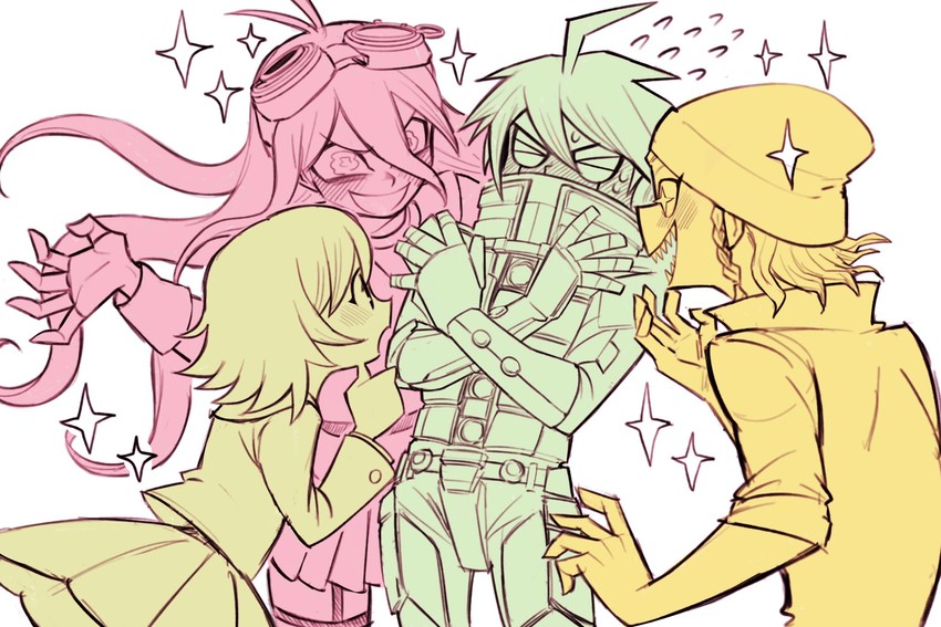 iruma miu, fujisaki chihiro, k1-b0, and soda kazuichi (danganronpa and 3 more) drawn by seagx8
