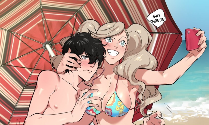 amamiya ren and takamaki anne (persona and 1 more) drawn by kukumomo