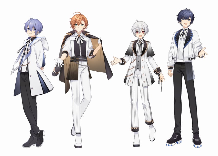 mafumafu, soraru, shirayuki reid, and shibuya hal (indie utaite and 1 more) drawn by ymrxx_(kamihurai)