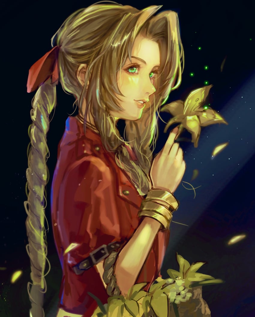 aerith gainsborough (final fantasy and 2 more) drawn by jap_artistagram