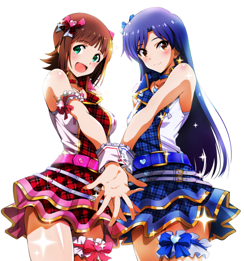 kisaragi chihaya and amami haruka (idolmaster and 1 more) drawn by island_(kossori)