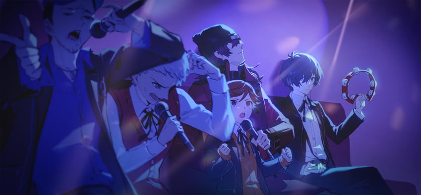 yuuki makoto, sanada akihiko, aragaki shinjirou, iori junpei, and amada ken (persona and 2 more) drawn by 19_0v0