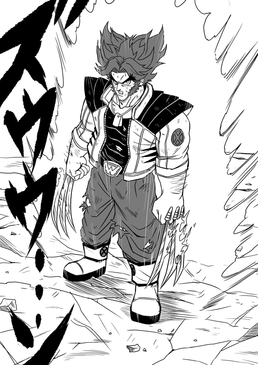 wolverine (dragon ball and 4 more) drawn by autonomousinque