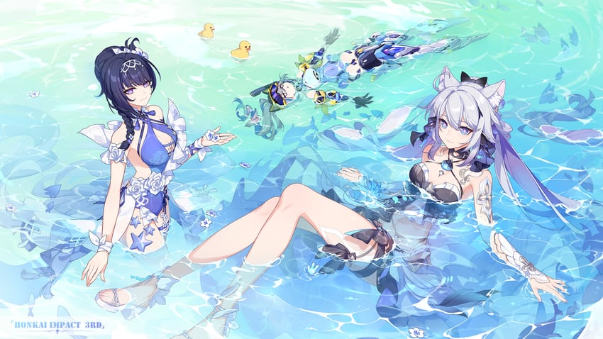 kiana kaslana, raiden mei, and bronya zaychik (honkai and 1 more)