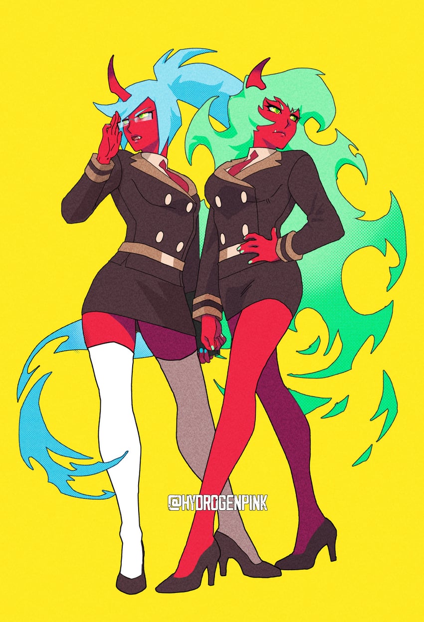 kneesocks and scanty (panty & stocking with garterbelt) drawn by hydrogenpink