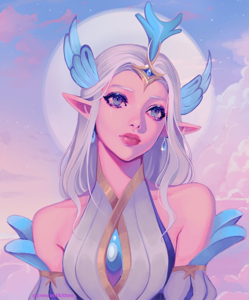 soraka and immortal journey soraka (league of legends) drawn by crescentkitten