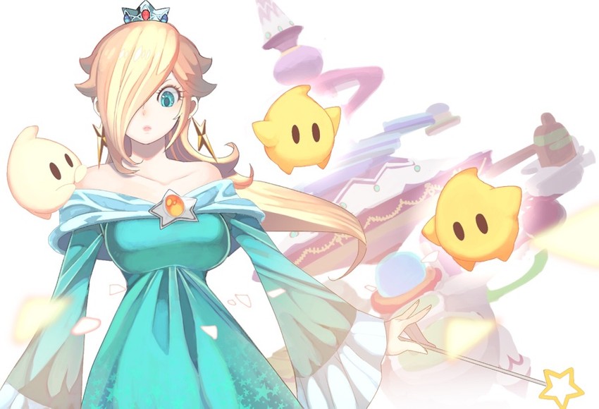 rosalina, luma, and baby luma (mario and 1 more) drawn by hoshikuzu_pan