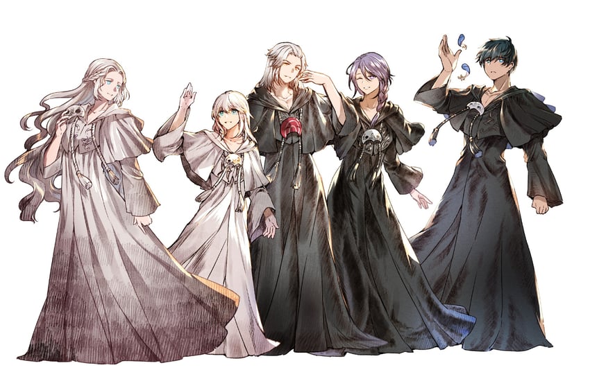 venat, emet-selch, hythlodaeus, themis, and hermes (final fantasy and 1 more) drawn by gungonim
