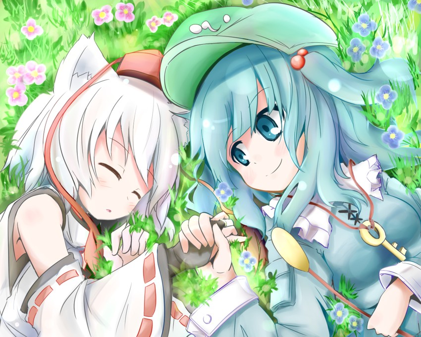 inubashiri momiji and kawashiro nitori (touhou) drawn by shiro9jira