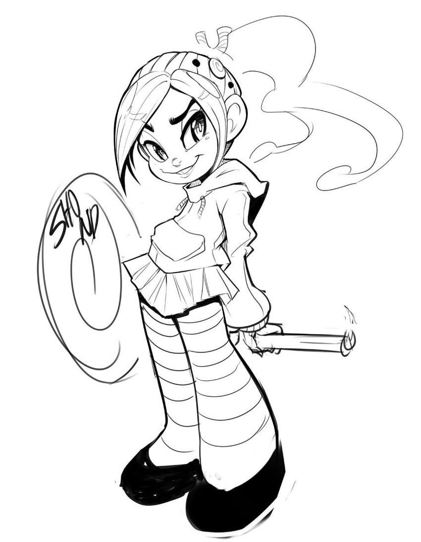 vanellope von schweetz (wreck-it ralph) drawn by sho-n-d