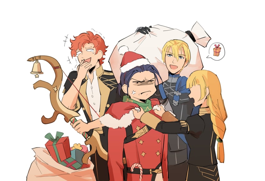 dimitri alexandre blaiddyd, ingrid brandl galatea, sylvain jose gautier, and felix hugo fraldarius (fire emblem and 2 more) drawn by norue