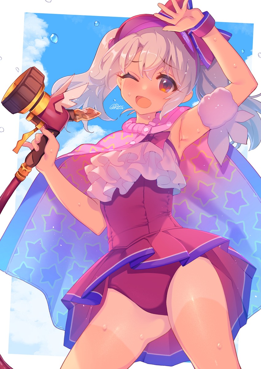 illyasviel von einzbern and magical ruby (fate and 1 more) drawn by santa_(sunflower)