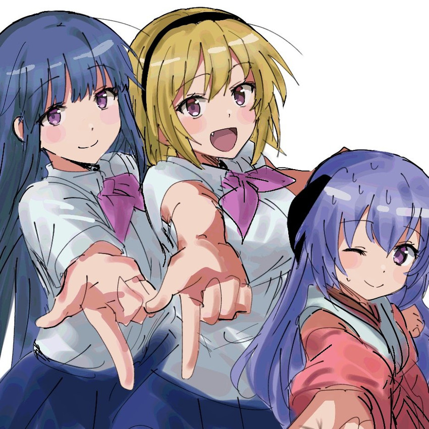 furude rika, houjou satoko, and hanyuu (higurashi no naku koro ni and 1 more) drawn by sierit
