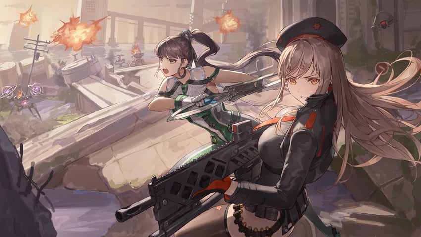 rapi and eve (goddess of victory: nikke and 1 more) drawn by cotta_(heleif)