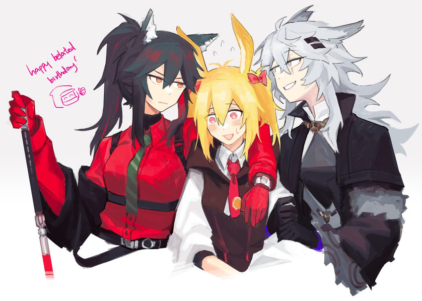 texas, lappland, and sora (arknights) drawn by vento
