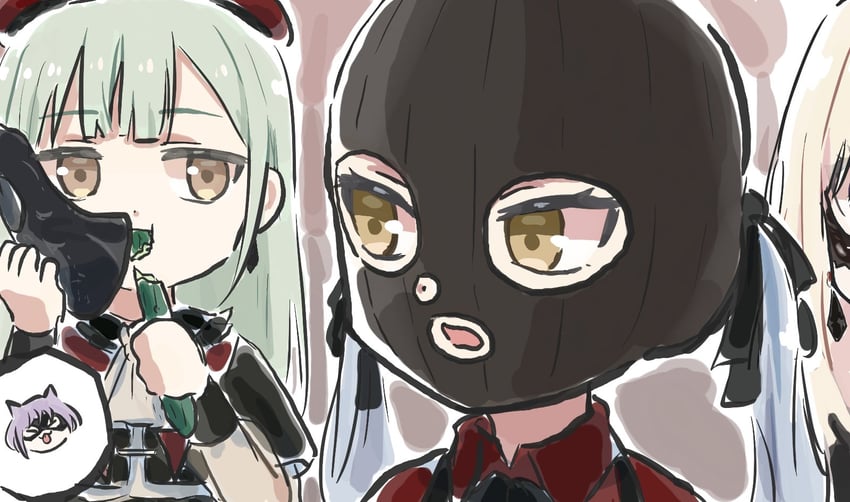 togawa sakiko, wakaba mutsumi, misumi uika, mortis, oblivionis, and 3 more (bang dream! and 1 more) drawn by lyy