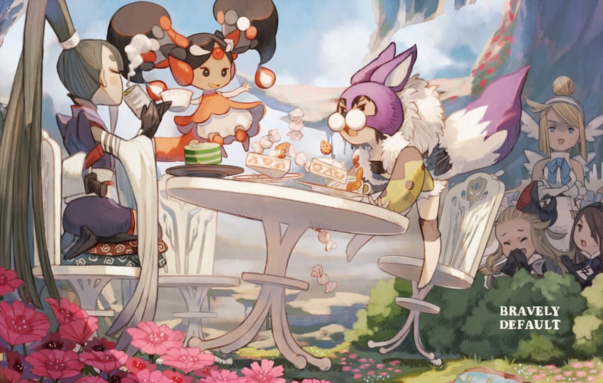 edea lee, agnes oblige, einheria venus, artemia venus, konoe kikyou, and 1 more (bravely default and 1 more) drawn by irono16