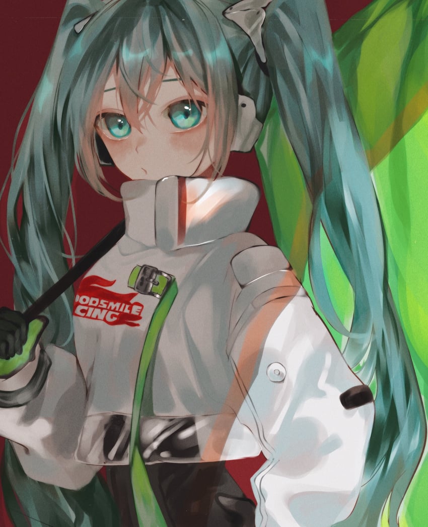 hatsune miku and racing miku (vocaloid and 1 more) drawn by vptku