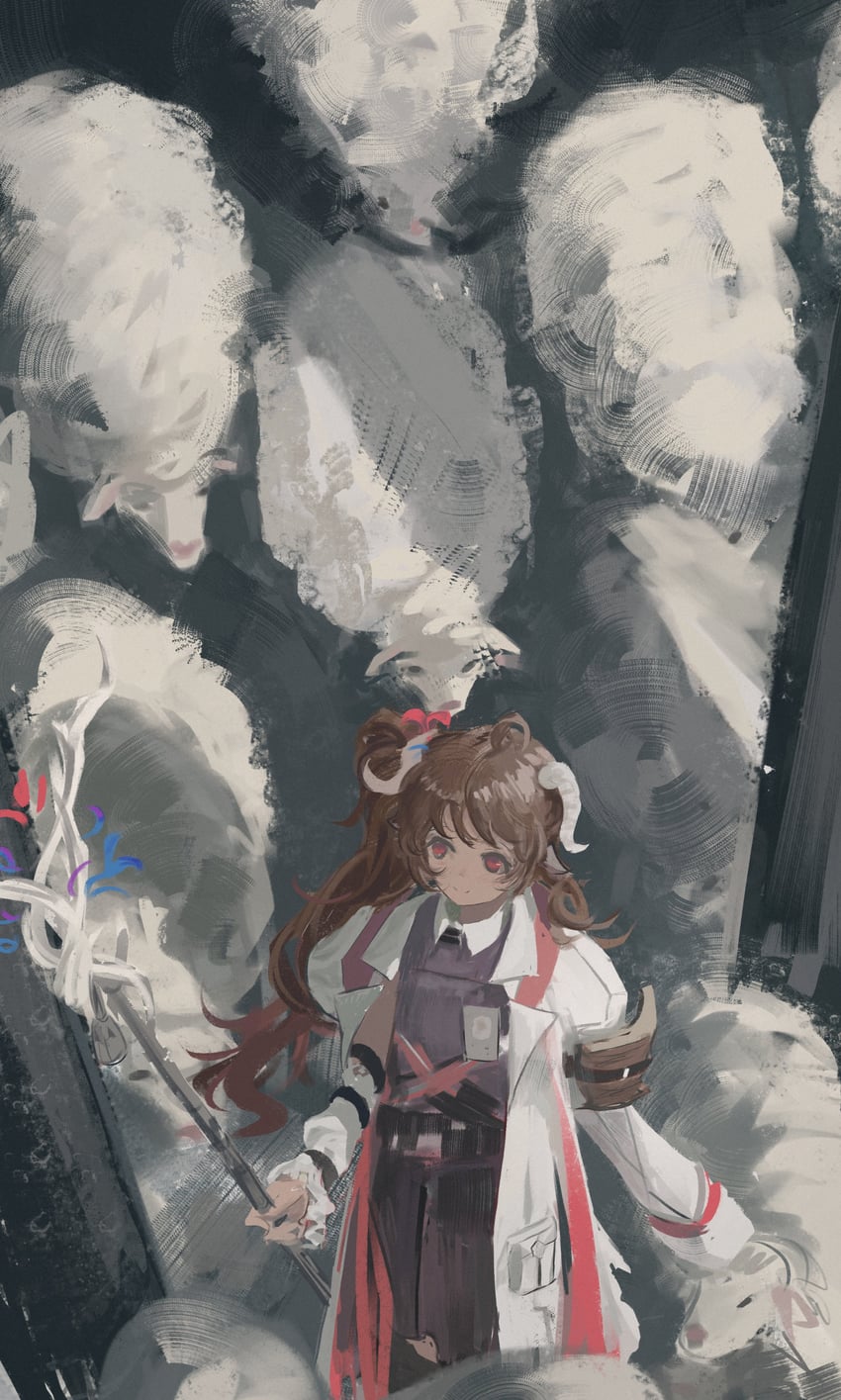 eyjafjalla and eyjafjalla the hvit aska (arknights) drawn by ujin_holo