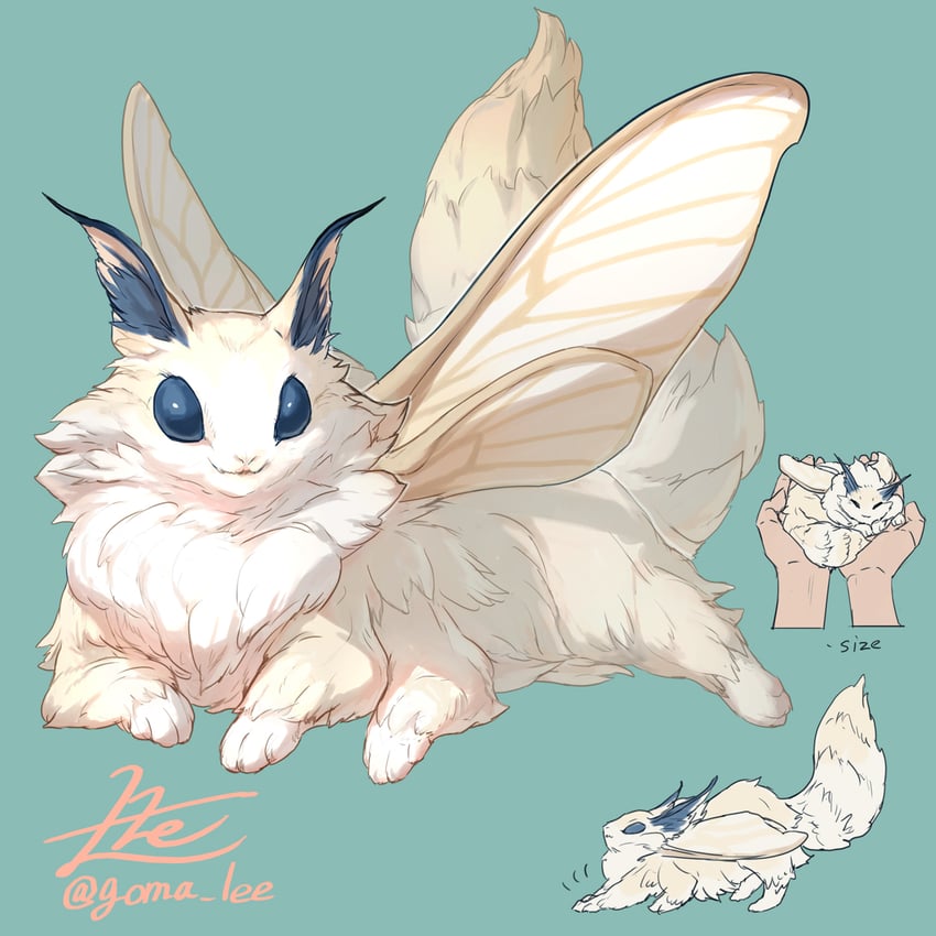 silk moth cat (original and 1 more) drawn by yamamura_le