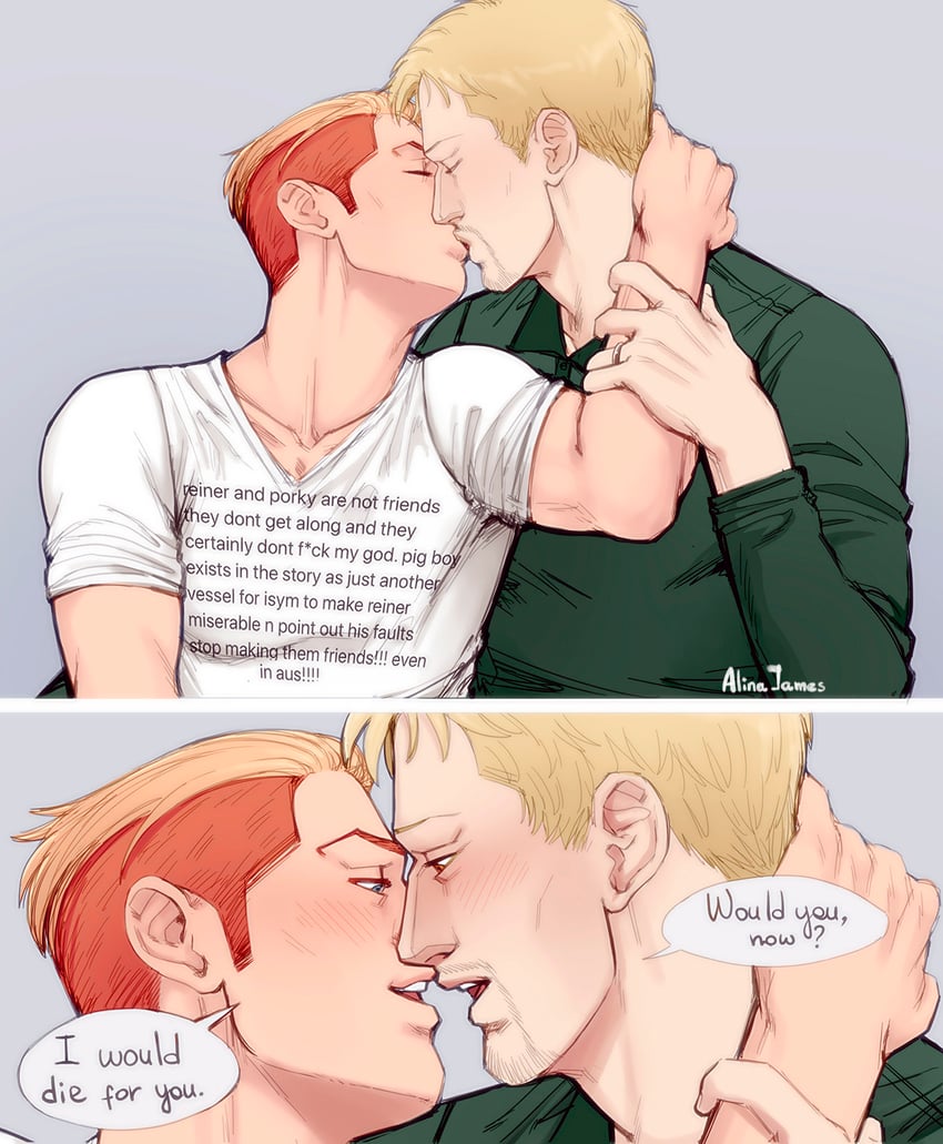 reiner braun and porco galliard (shingeki no kyojin) drawn by adelheid_(moschiola)