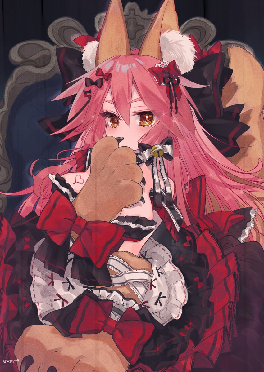 tamamo and tamamo cat (fate and 1 more) drawn by megane_poni