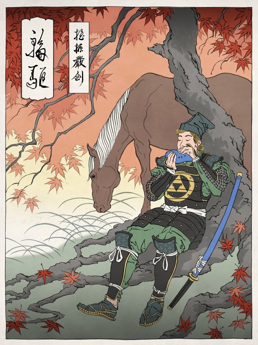 link and epona (the legend of zelda and 1 more) drawn by jed_henry