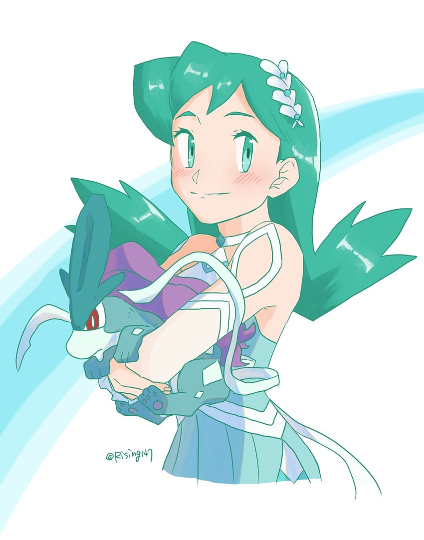 kris and suicune (pokemon and 1 more) drawn by rising147