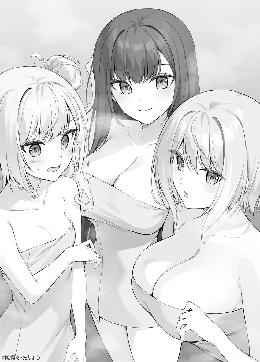 karasuma chikage, daigo sakurako, and ono tsukasa (kounai sandai bijo no himo shitemasu) drawn by oryo_(oryo04)