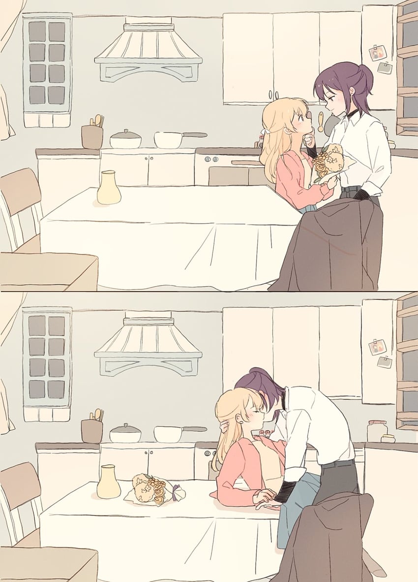 shirasagi chisato and seta kaoru (bang dream!) drawn by seri_(vyrlw)