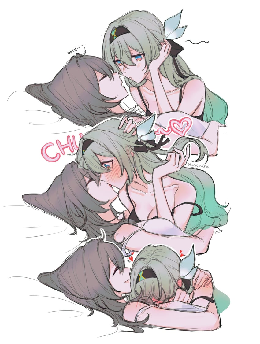 trailblazer, firefly, and stelle (honkai and 1 more) drawn by 0214x0826