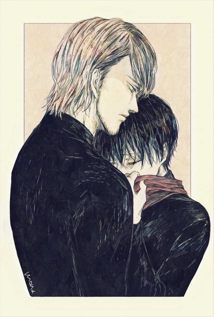mikasa ackerman and jean kirstein (shingeki no kyojin) drawn by mo_nah