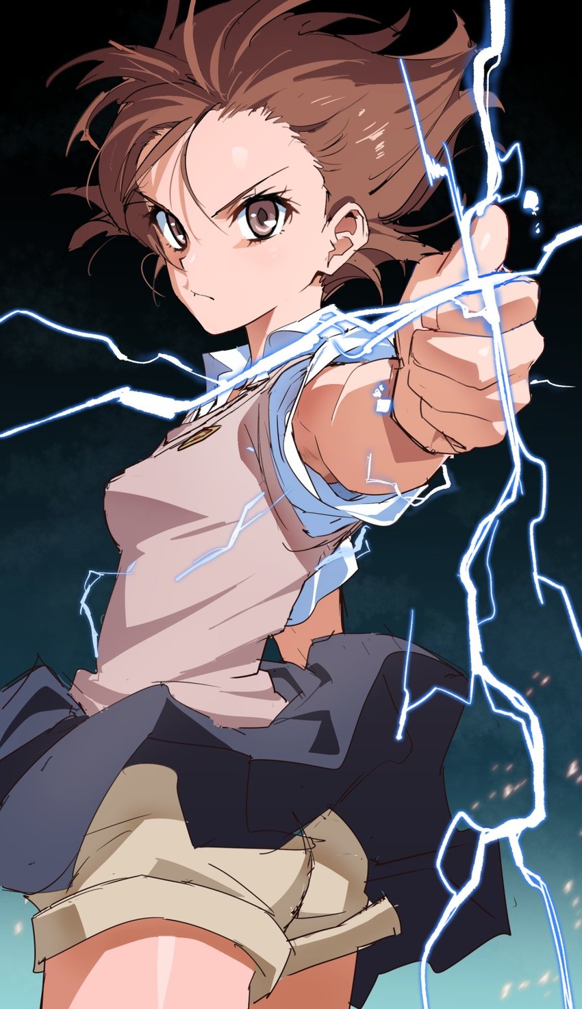 misaka mikoto (toaru majutsu no index and 1 more) drawn by ishii_takamori