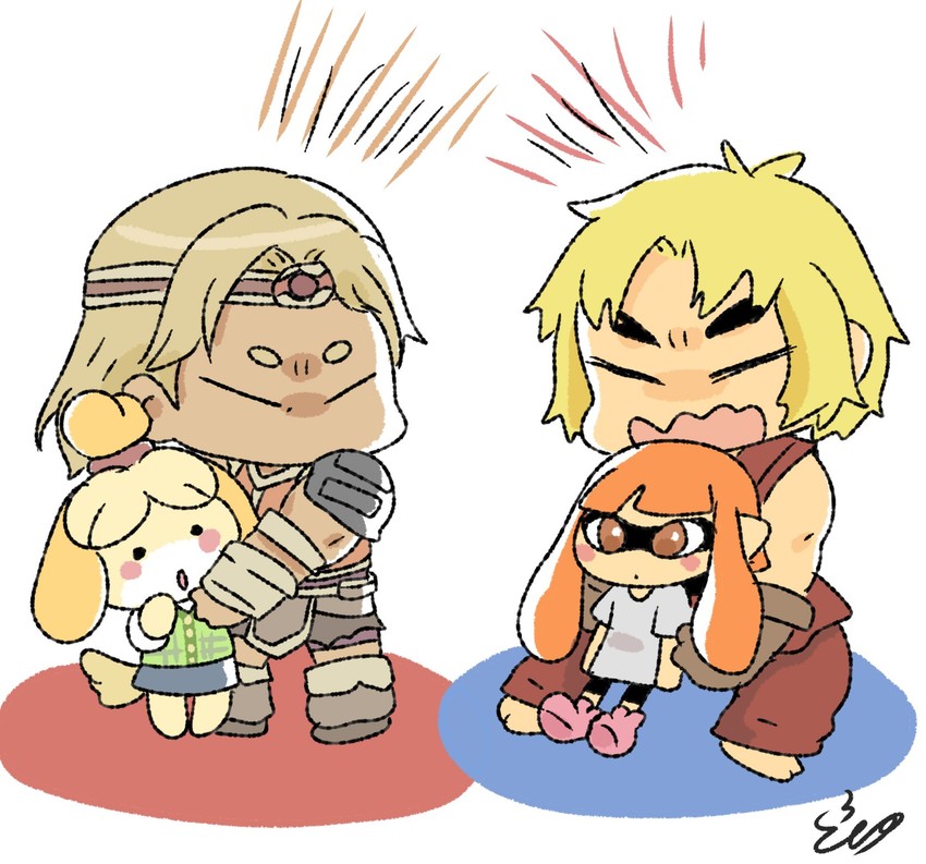inkling player character, inkling girl, isabelle, ken masters, and simon belmont (splatoon and 4 more)