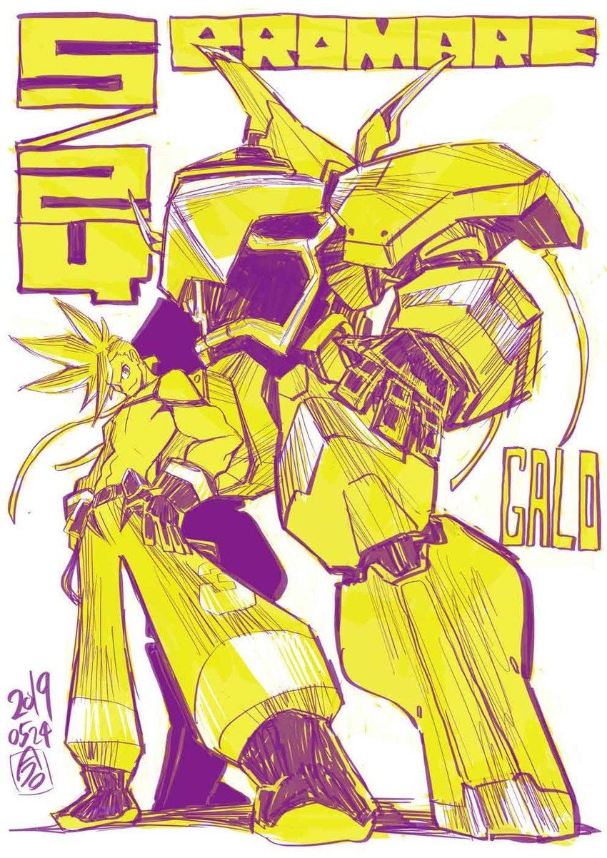 galo thymos and matoi tech (promare) drawn by imaishi_hiroyuki