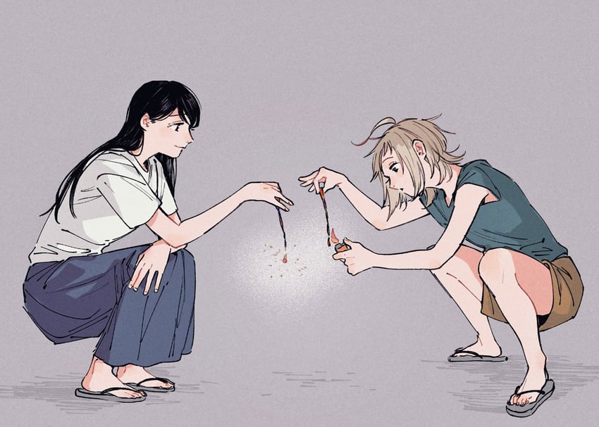 kazuki nanami and fujimura kaede (2dk g pen mezamashidokei) drawn by oosawa_yayoi