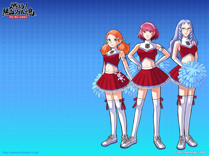 shirosaki rin, kawai honoka, and minazuki reika (osu! tatakae! ouendan and 1 more)