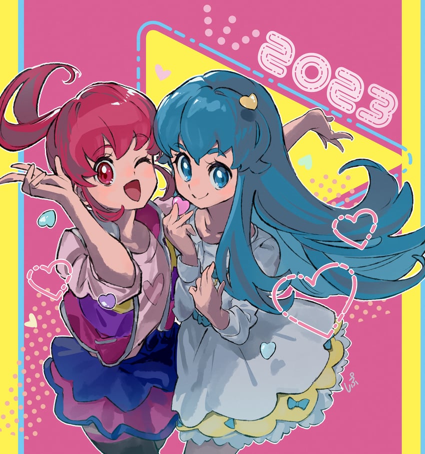shirayuki hime and aino megumi (precure and 1 more) drawn by shipu_(gassyumaron)