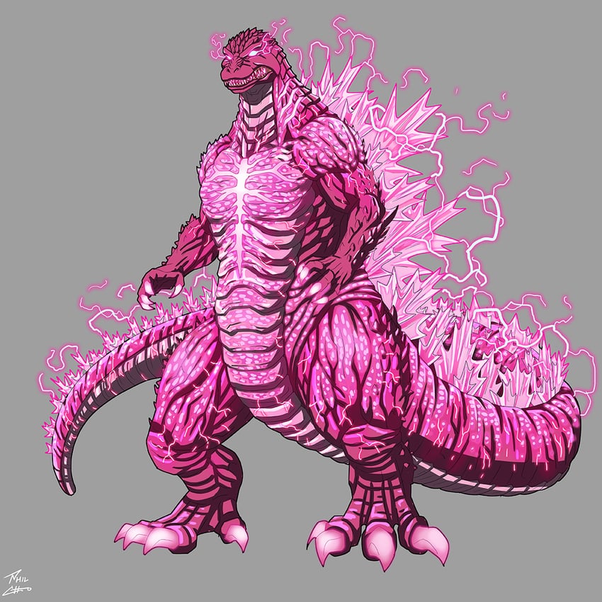 godzilla, godzilla evolved, and burning godzilla (godzilla and 4 more) drawn by phil-cho